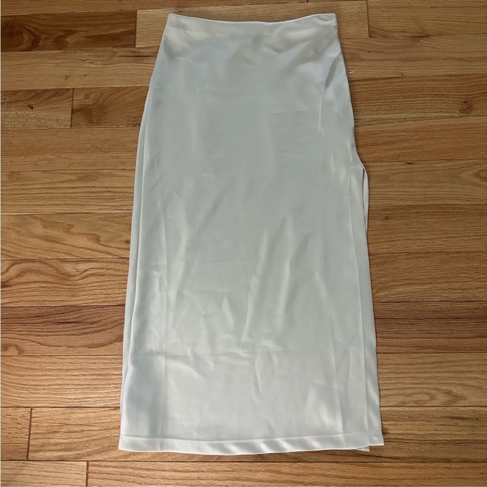 Urban Outfitters Satin Maxi Slip Skirt with Slit Sz Small